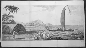 1773 Hawkesworth Antique Print Raiatea Island, French Polynesia - Capt Cook 1769