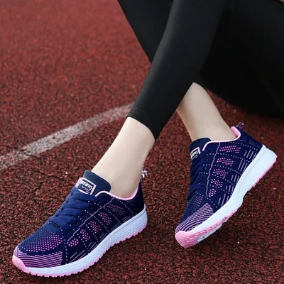 2019autumn luxury shoes women designers sneakers flat lace-up platform sneakers for women black breathable mesh glitter sneakers