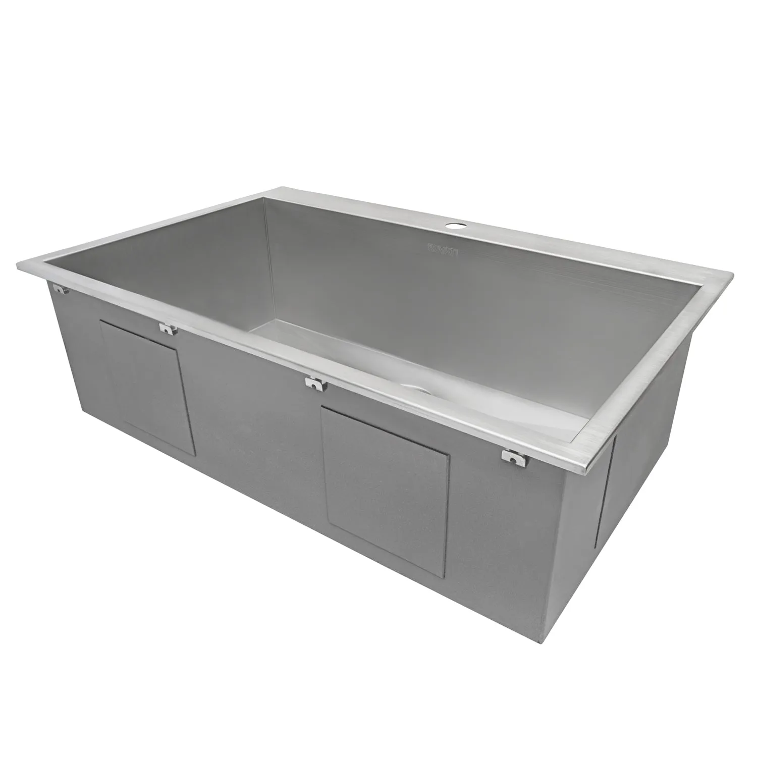 33 x 22 Drop-in Topmount 16 Gauge Zero Radius Stainless Steel Kitchen Sink Single Bowl