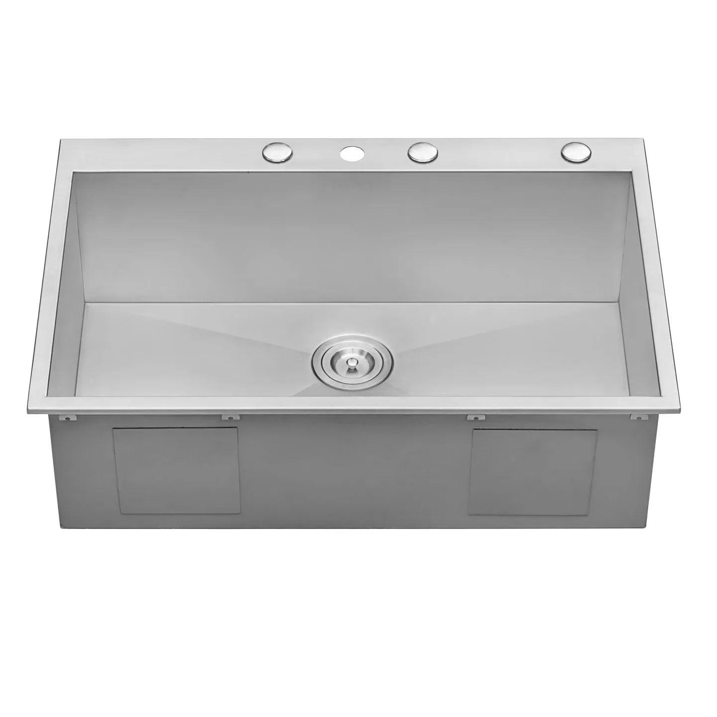 33 x 22 Drop-in Topmount 16 Gauge Zero Radius Stainless Steel Kitchen Sink Single Bowl