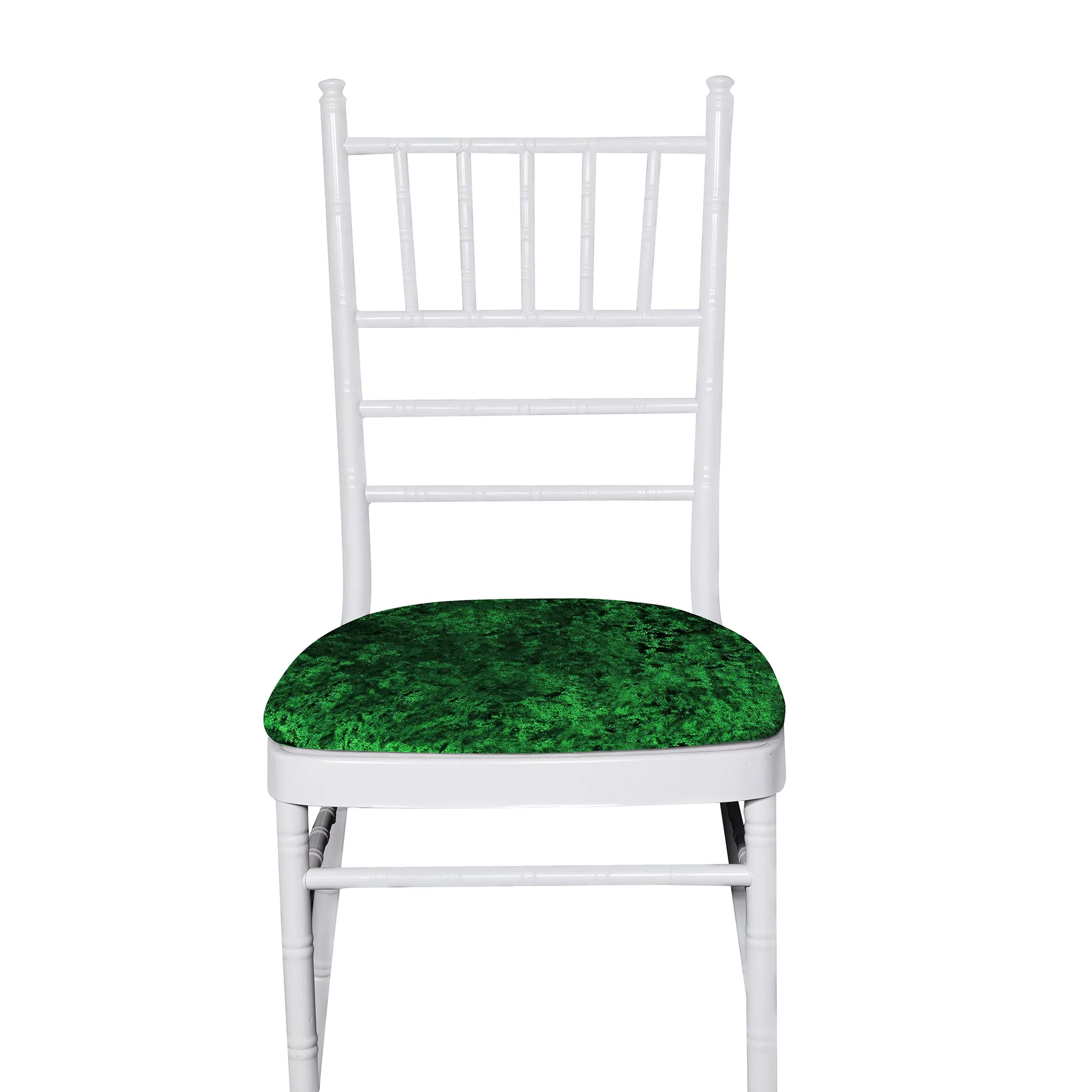 5 pcs/pk Velvet Spandex Chiavari Seat Pad Cover - Emerald Green