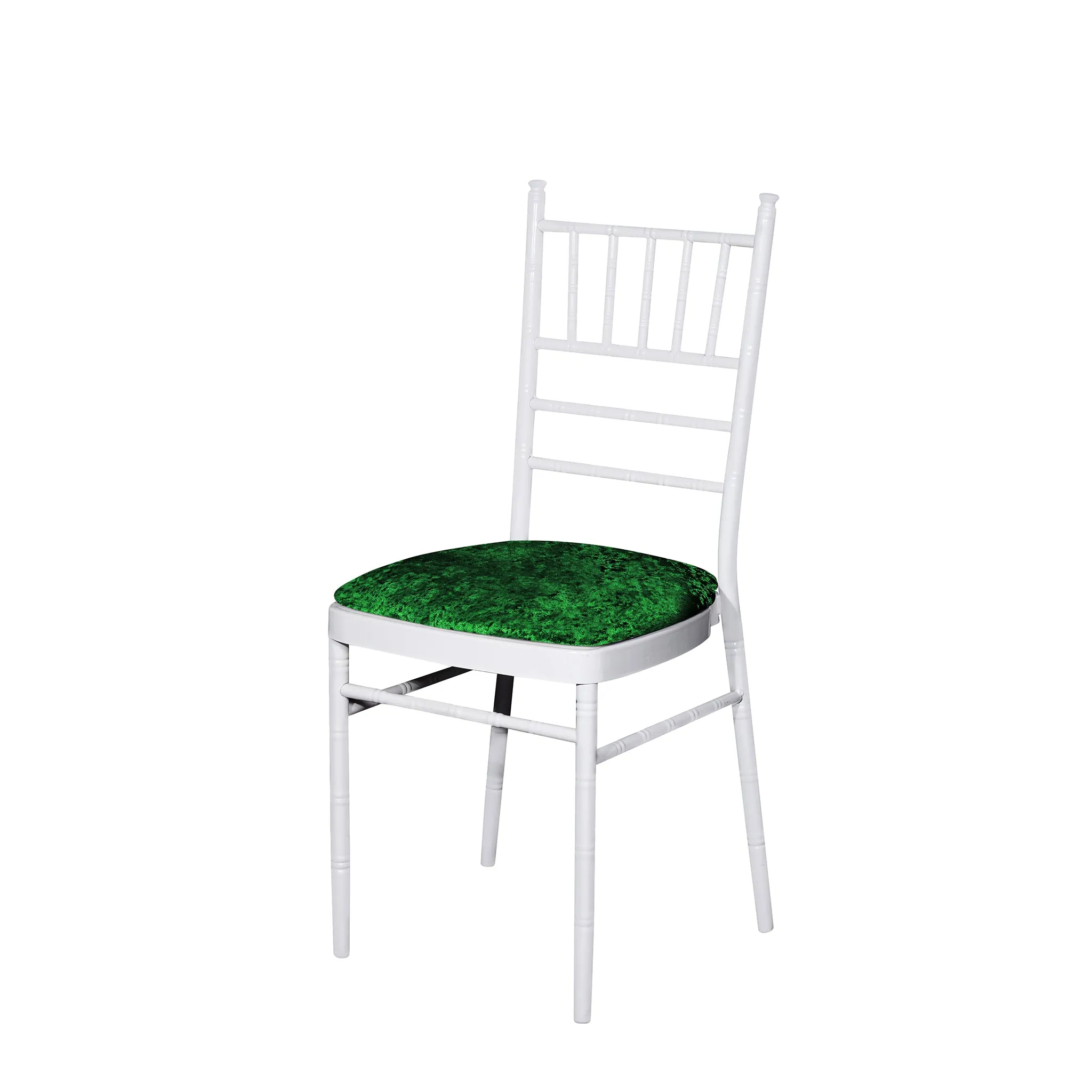 5 pcs/pk Velvet Spandex Chiavari Seat Pad Cover - Emerald Green