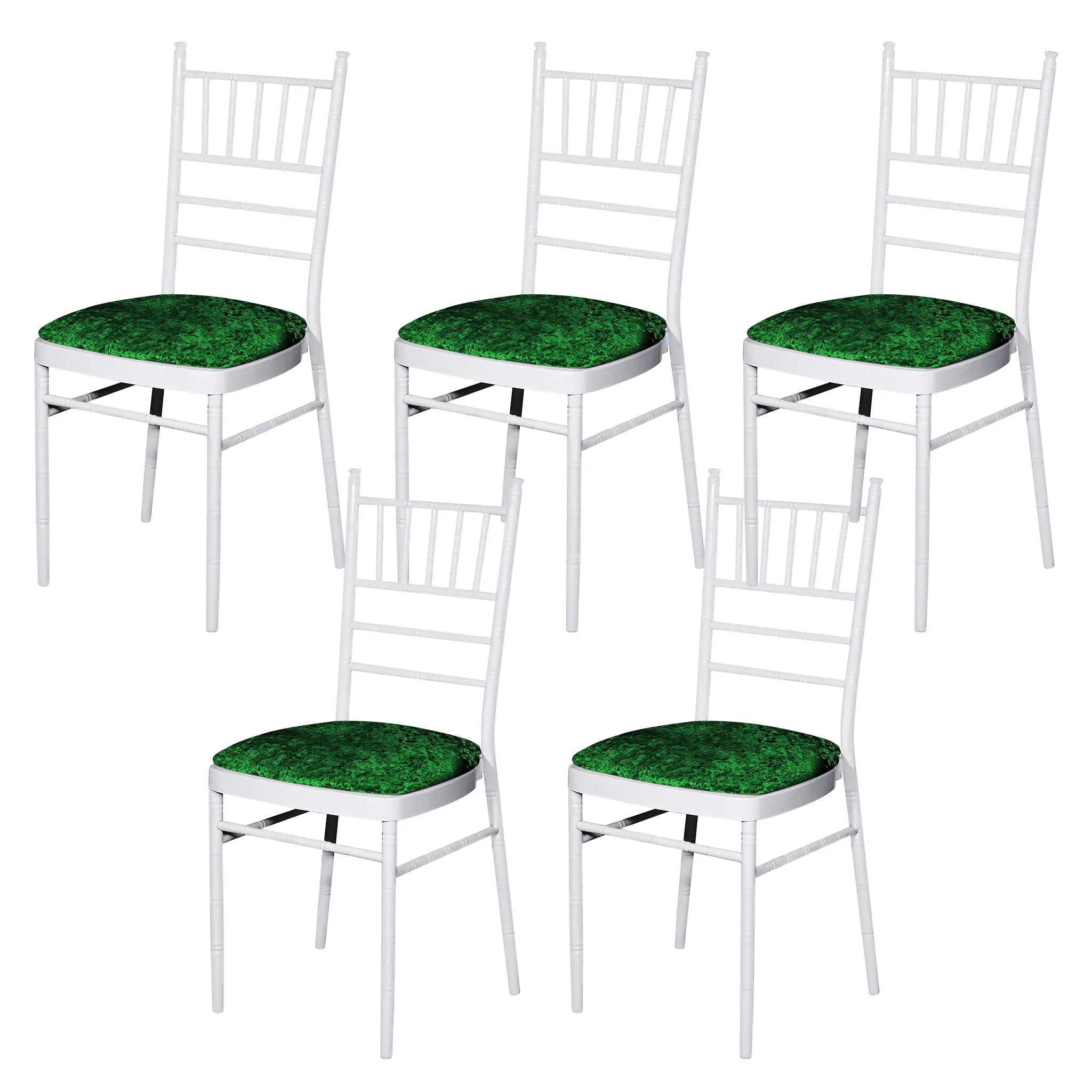 5 pcs/pk Velvet Spandex Chiavari Seat Pad Cover - Emerald Green