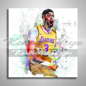 Abstract Basketball Canvas Wall Art Inspired by Anthony Davis // NBA-AD01