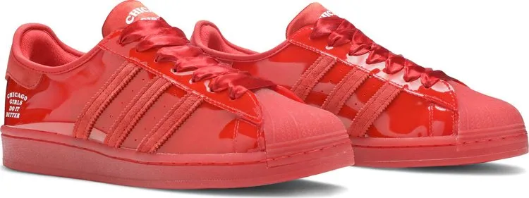 Adidas Fat Tiger Workshop x Superstar 'Chicago Girls Do It Better' Sneakers, Red