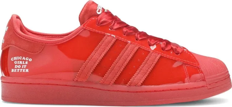 Adidas Fat Tiger Workshop x Superstar 'Chicago Girls Do It Better' Sneakers, Red