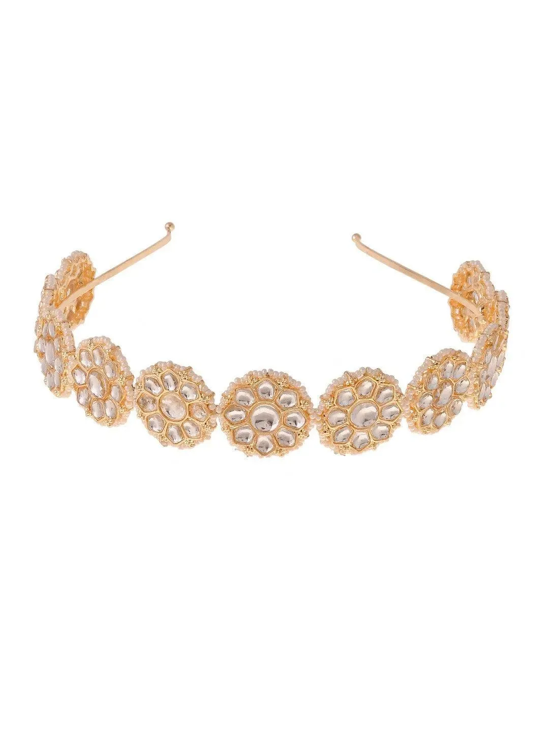 Aimee Barua In Floral Shape Kundan Studded Hair Band