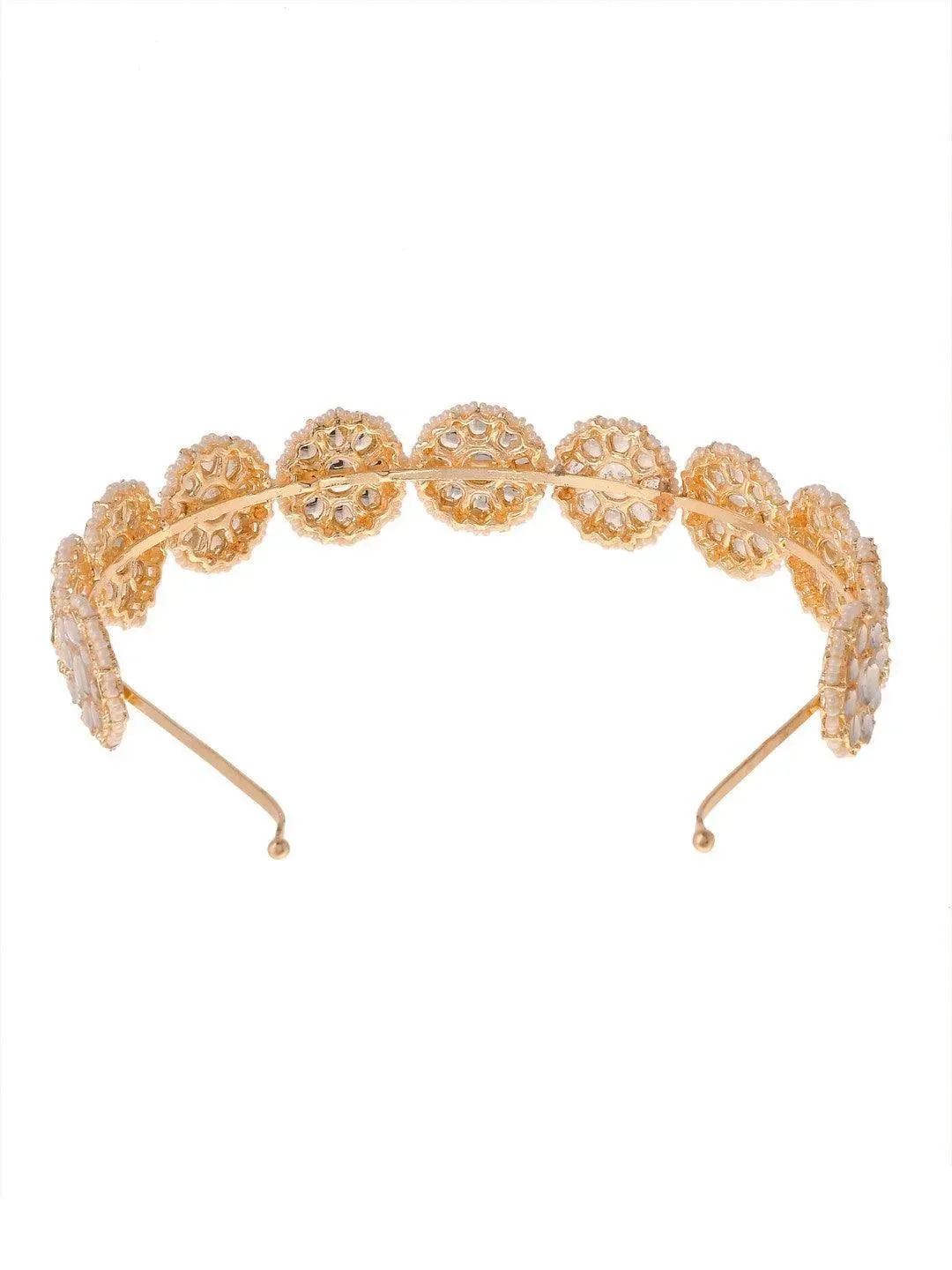 Aimee Barua In Floral Shape Kundan Studded Hair Band