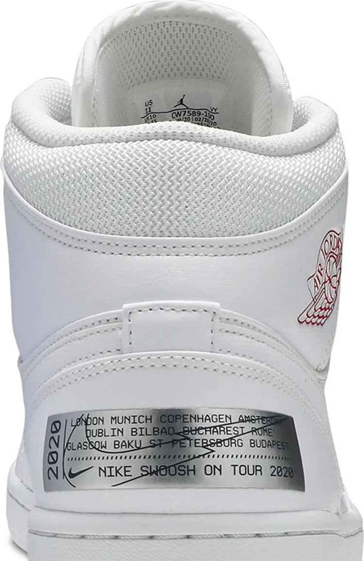 Air Jordan 1 Mid SE Euro Tour sneakers, white