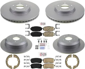 AmeriBRAKES Coated Brake Rotors Ceramic Brake Pads For Hyundai Veracruz 07-2012