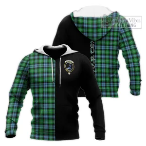 Arbuthnot Ancient Tartan Knitted Hoodie with Family Crest and Half Of Me Style