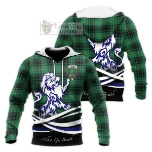 Arthur Ancient Tartan Knitted Hoodie with Alba Gu Brath Regal Lion Emblem