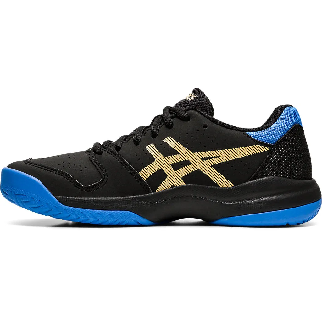 Asics Gel Game 7 Black Blue Juniors Tennis Shoes