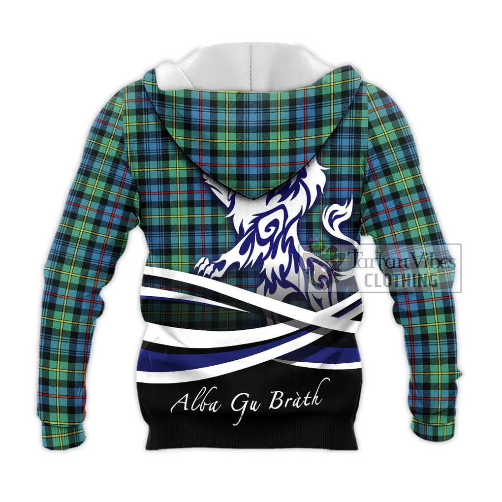 Bailey Ancient Tartan Knitted Hoodie with Alba Gu Brath Regal Lion Emblem