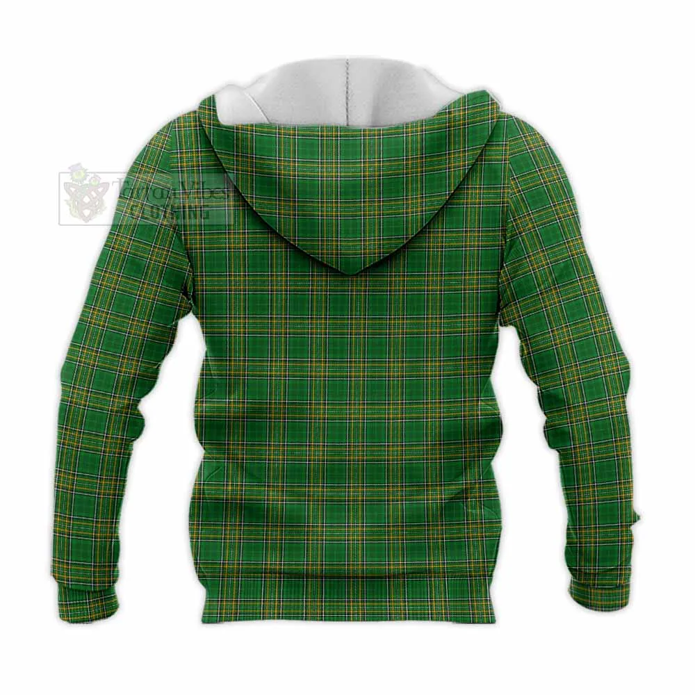 Bamber Irish Clan Tartan Knitted Hoodie with Coat of Arms