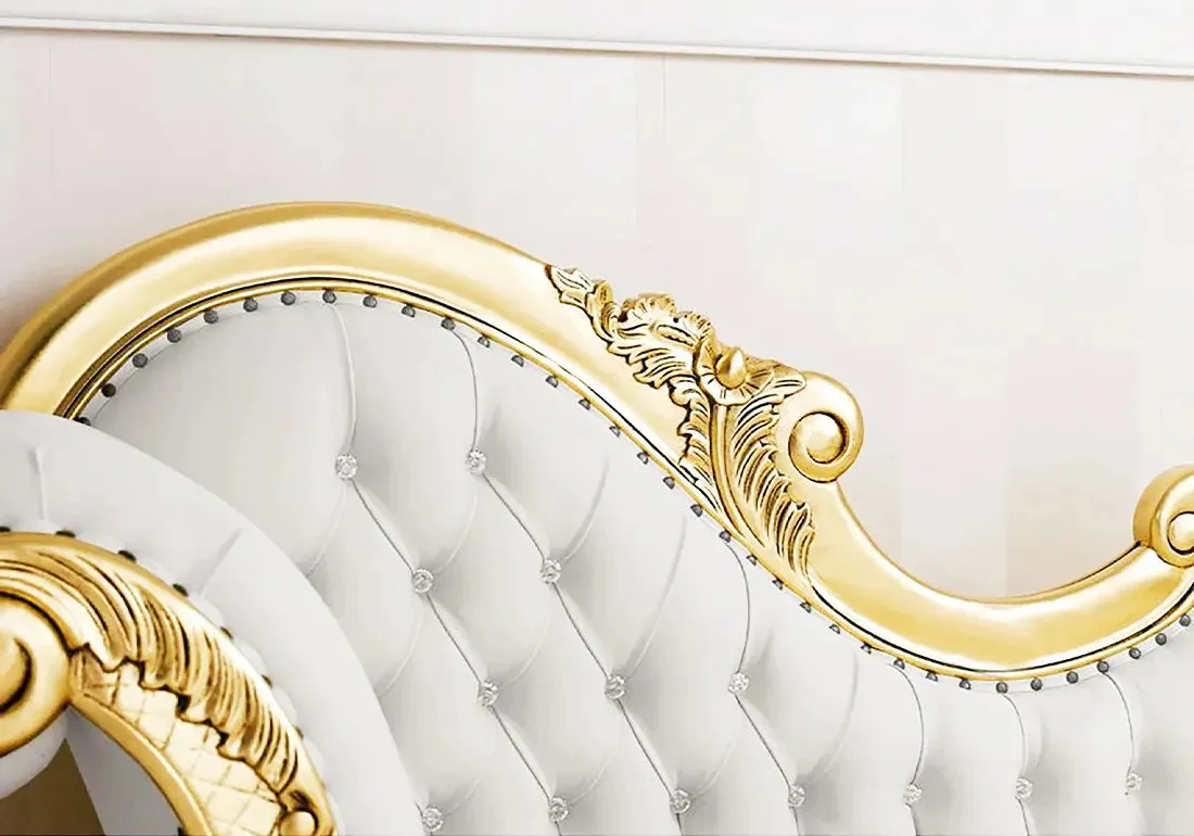 Baroque Style Wooden and Royal Look Chaise Lounge