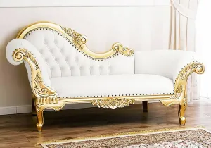 Baroque Style Wooden and Royal Look Chaise Lounge