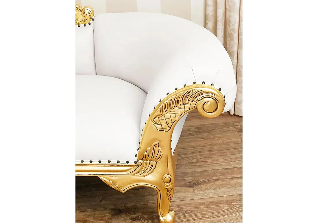 Baroque Style Wooden and Royal Look Chaise Lounge