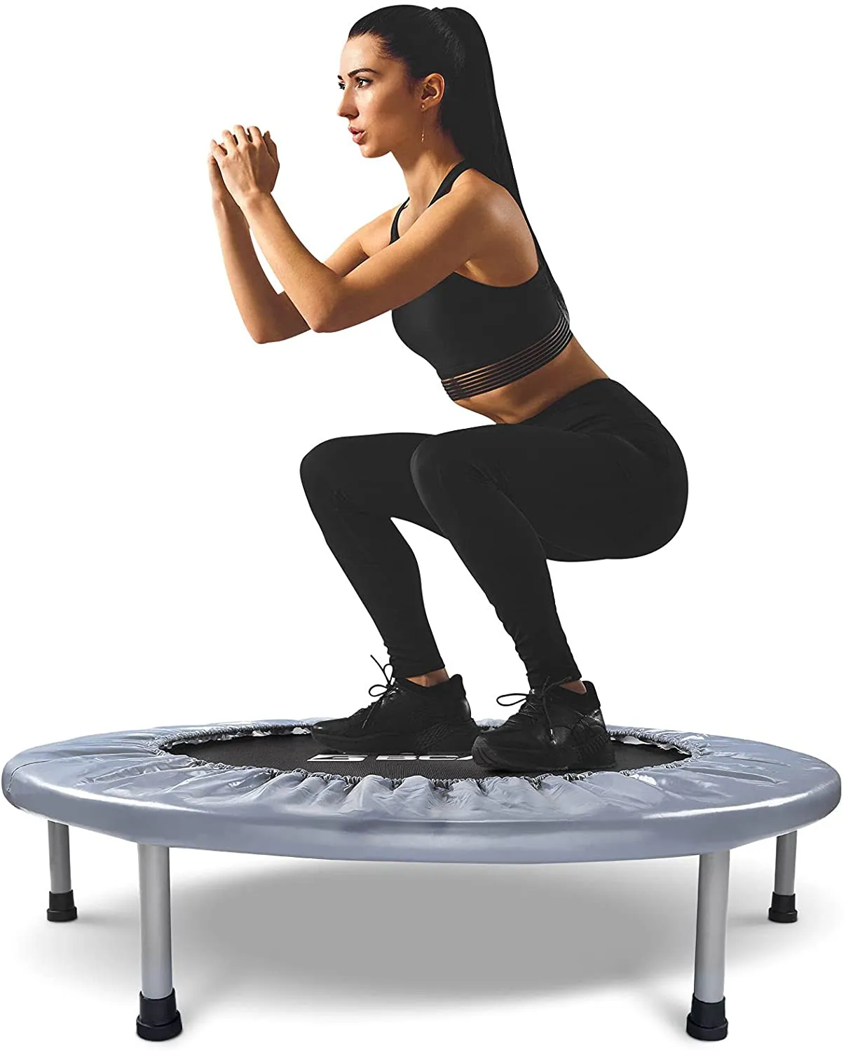 BCAN Mini Trampoline for Adults Exercise Rebounder Indoor Trampoline for Kids 38 Inch Small Trampoline Foldable Workout Trampoline Folding Fitness Trampoline Max 300 LBS