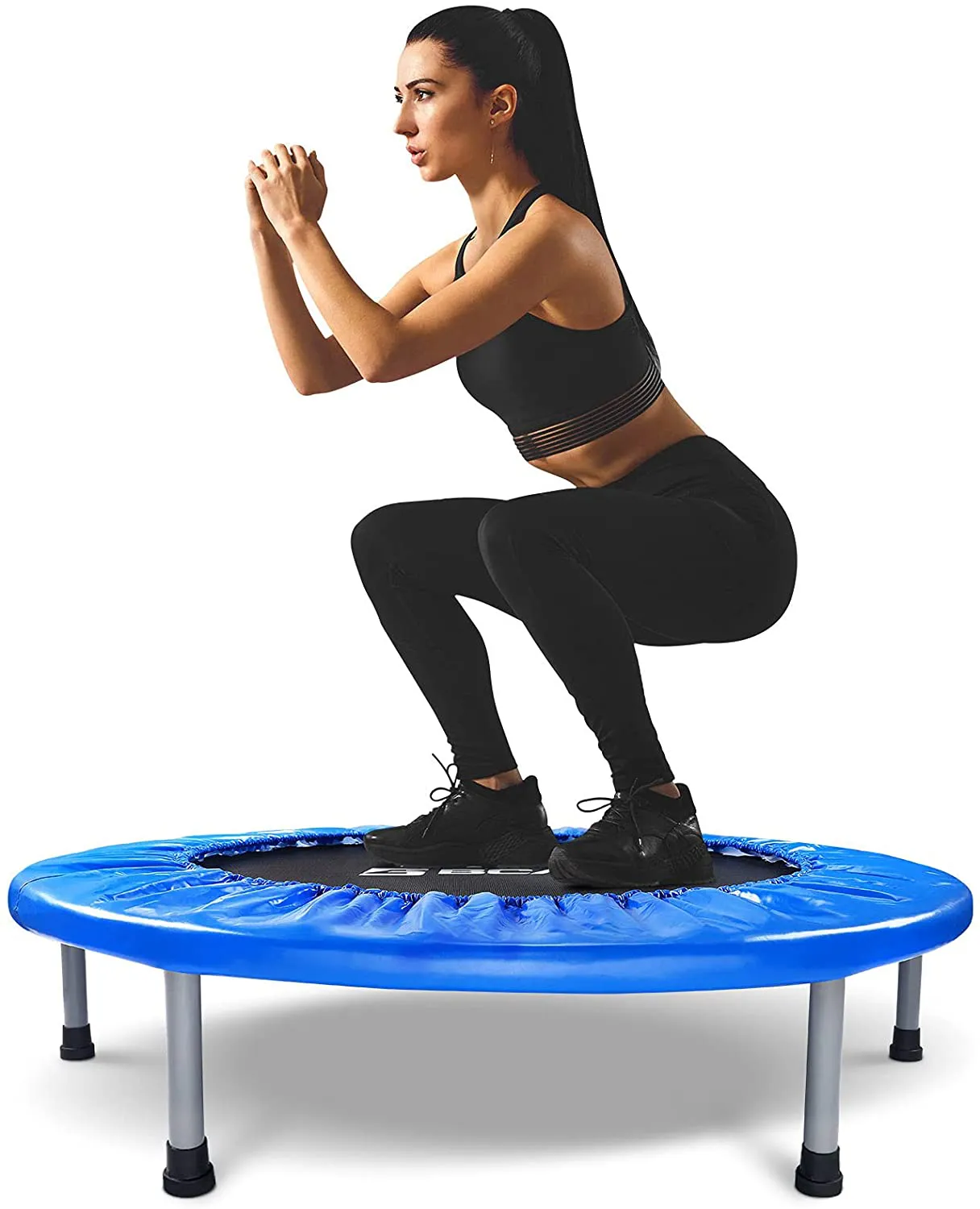 BCAN Mini Trampoline for Adults Exercise Rebounder Indoor Trampoline for Kids 38 Inch Small Trampoline Foldable Workout Trampoline Folding Fitness Trampoline Max 300 LBS