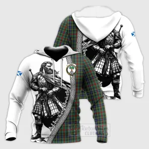 Bisset Tartan Clan Crest Knitted Hoodie with Highlander Warrior Celtic Style