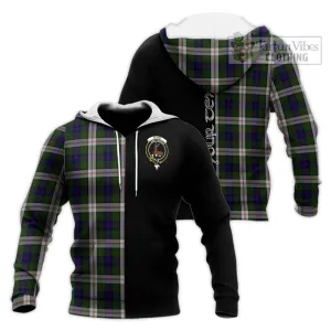 Blair Dress Tartan Knitted Hoodie with Family Crest and Half Of Me Style