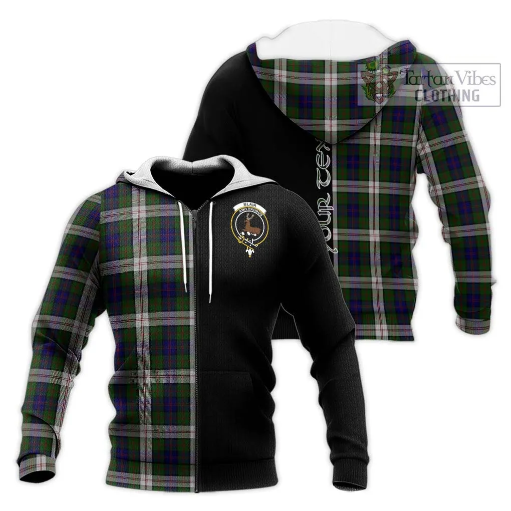 Blair Dress Tartan Knitted Hoodie with Family Crest and Half Of Me Style