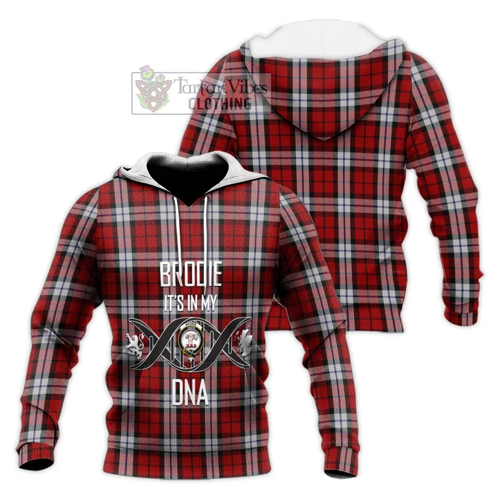 Brodie Dress Tartan Knitted Hoodie with Family Crest DNA In Me Style