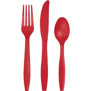 Bulk Classic Red Assorted Plastic Cutlery (288 per Case)