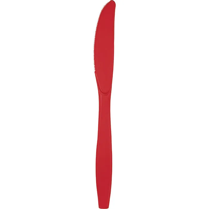 Bulk Classic Red Bulk Plastic Knives (600 per Case)