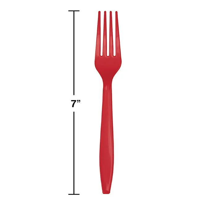 Bulk Classic Red Plastic Forks (288 per Case)