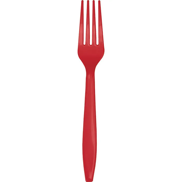 Bulk Classic Red Plastic Forks (288 per Case)