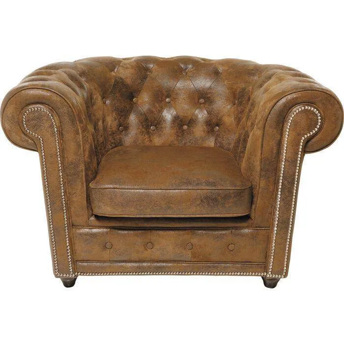 Cambridge Brown Econo Vintage Chesterfield Armchair