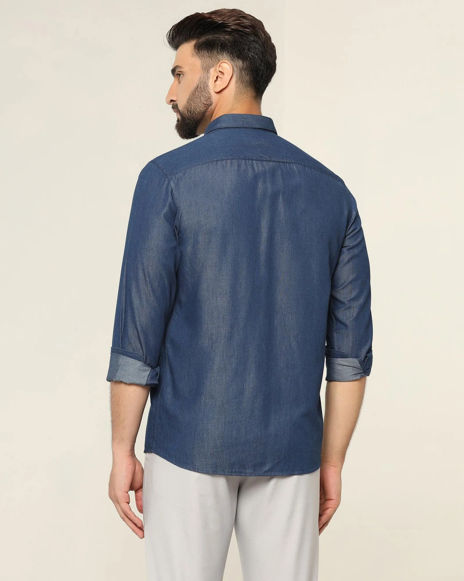 Casual Indigo Solid Shirt - Allen