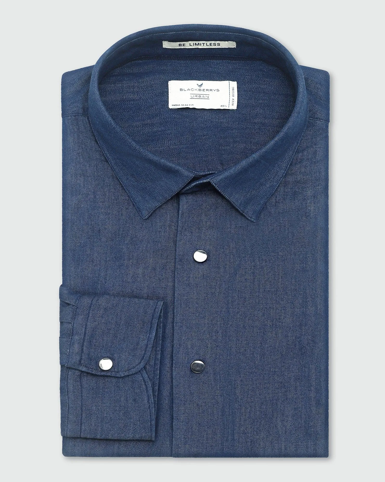 Casual Indigo Solid Shirt - Allen