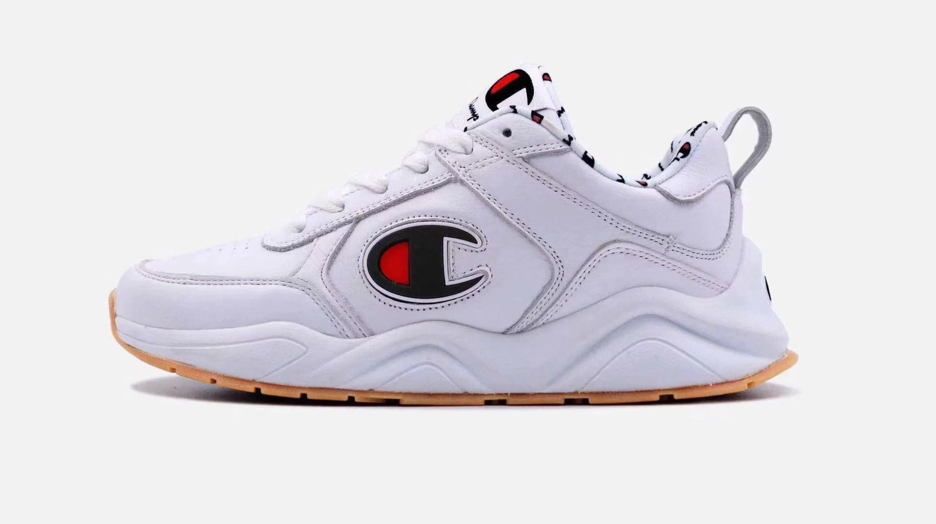 Champion 93 Eighteen Big C Leather White Sneakers