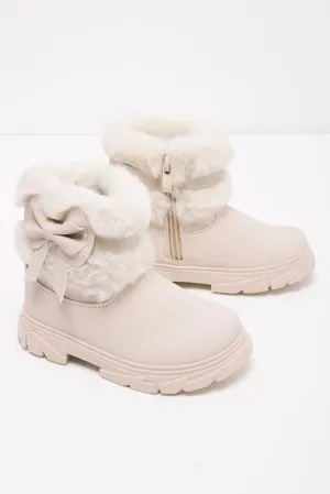 Chunky Fur Boot Cream