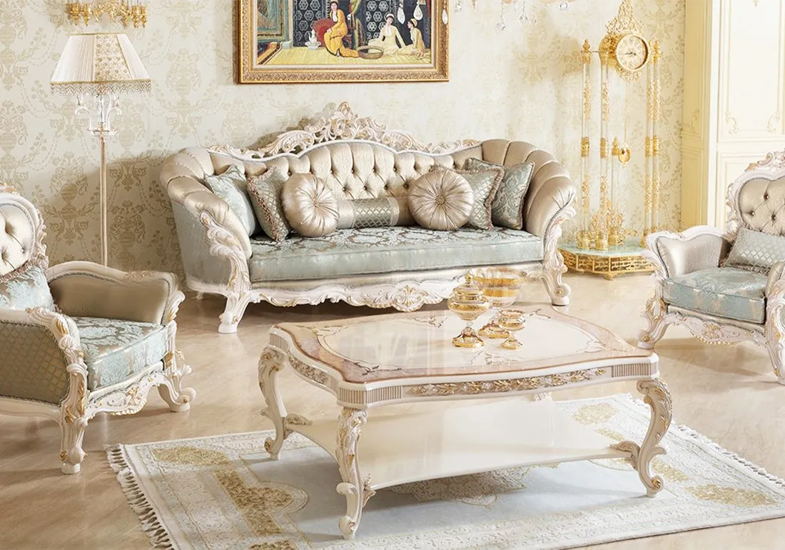 Classical Hand Carved Luxury Vorates Sofa Set