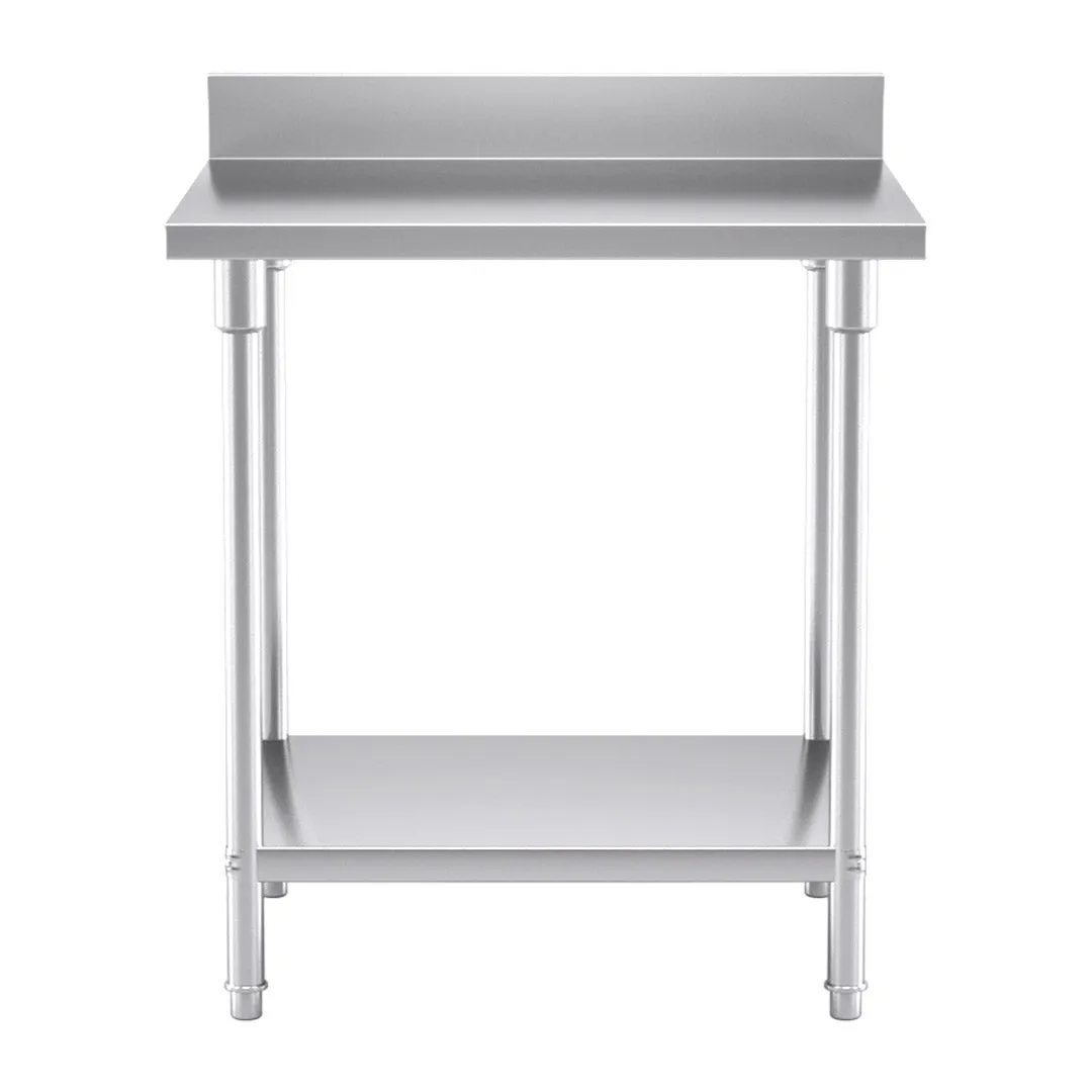 Commercial Stainless Steel Table Catering Kitchen Prep Work Bench W/ Back-splash 80 x 70cm