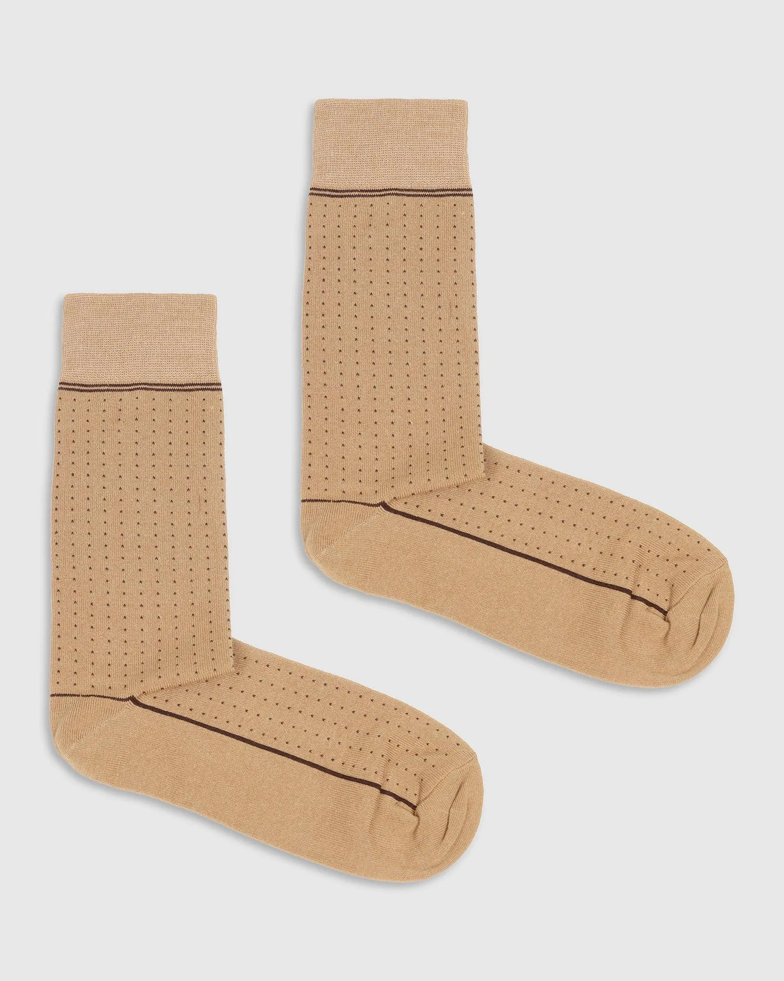 Cotton Beige Textured Socks - Star