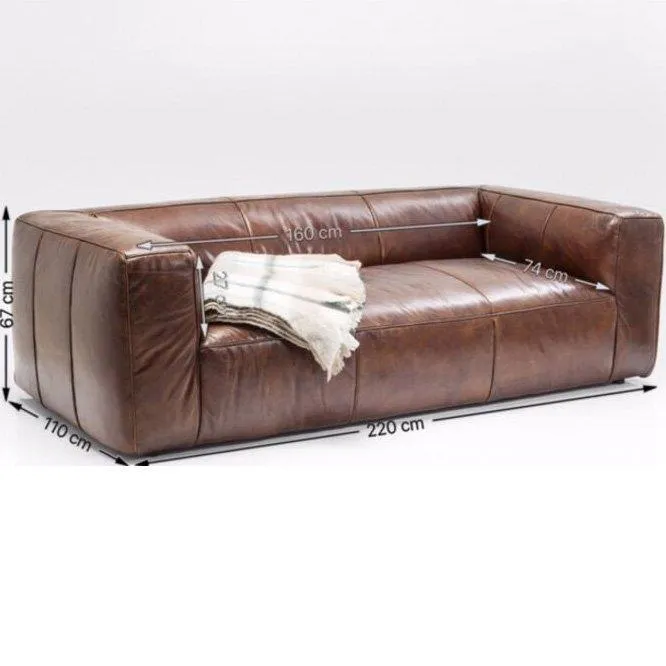 Cubetto Brown Leather Sofa