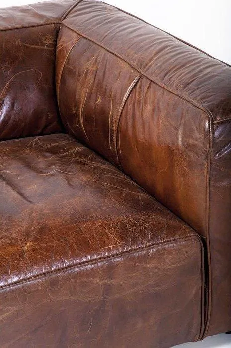 Cubetto Brown Leather Sofa