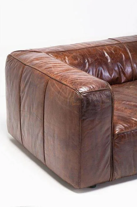 Cubetto Brown Leather Sofa