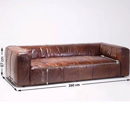 Cubetto Brown Leather Sofa