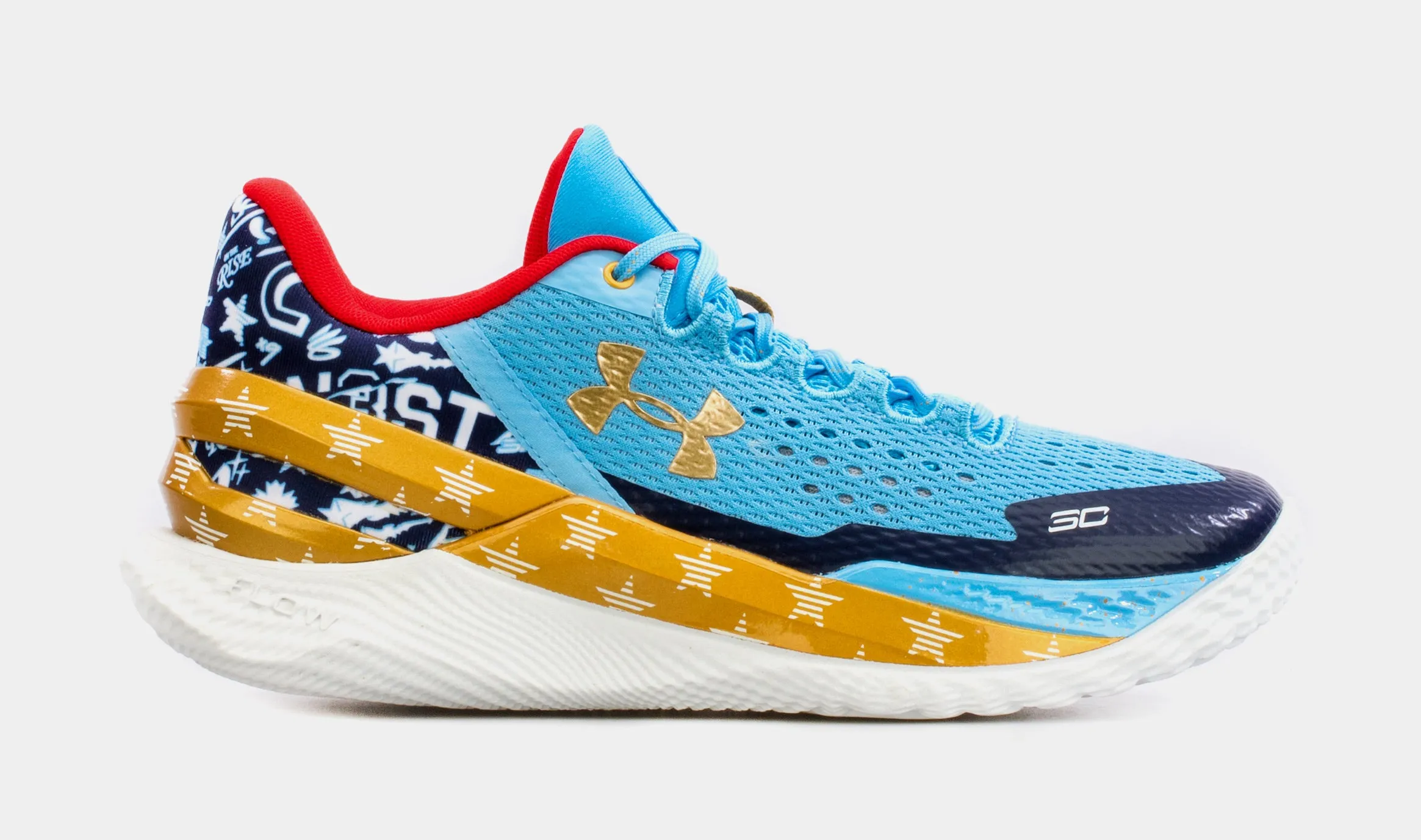 Curry 2 Low Flotro All Star Mens Basketball Shoes (Blue/Yellow)