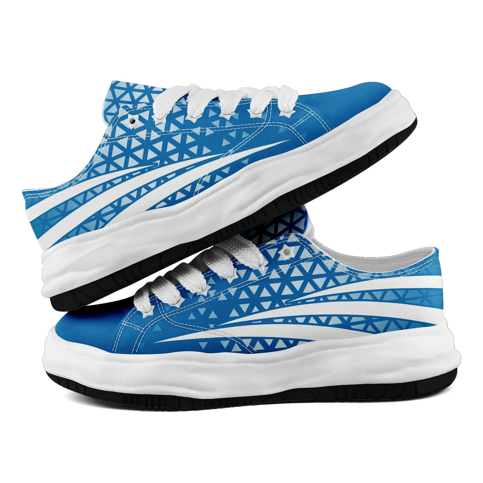 Custom Blue White Michigan Shoes Personalized Sneaker FN038-D023003-11