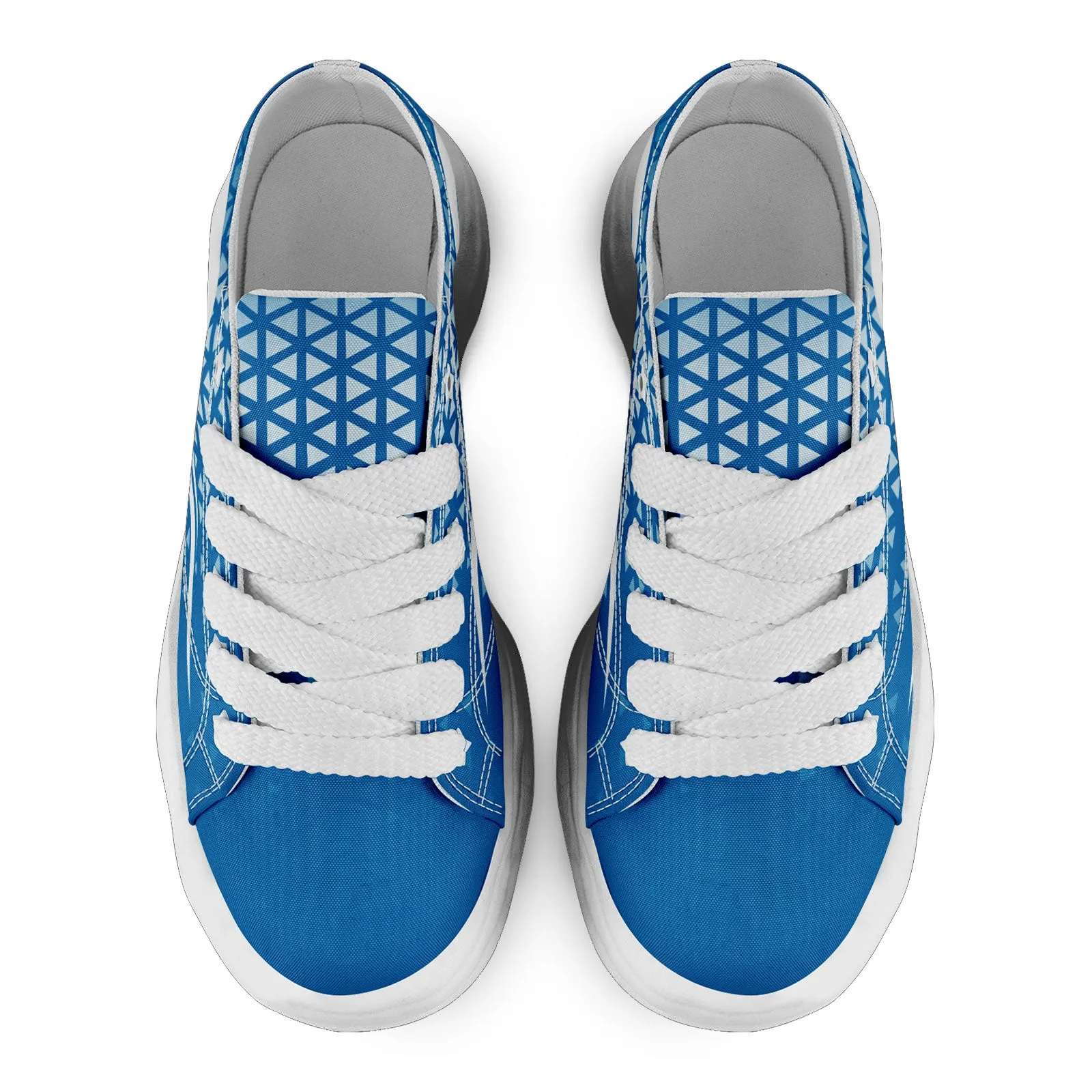 Custom Blue White Michigan Shoes Personalized Sneaker FN038-D023003-11