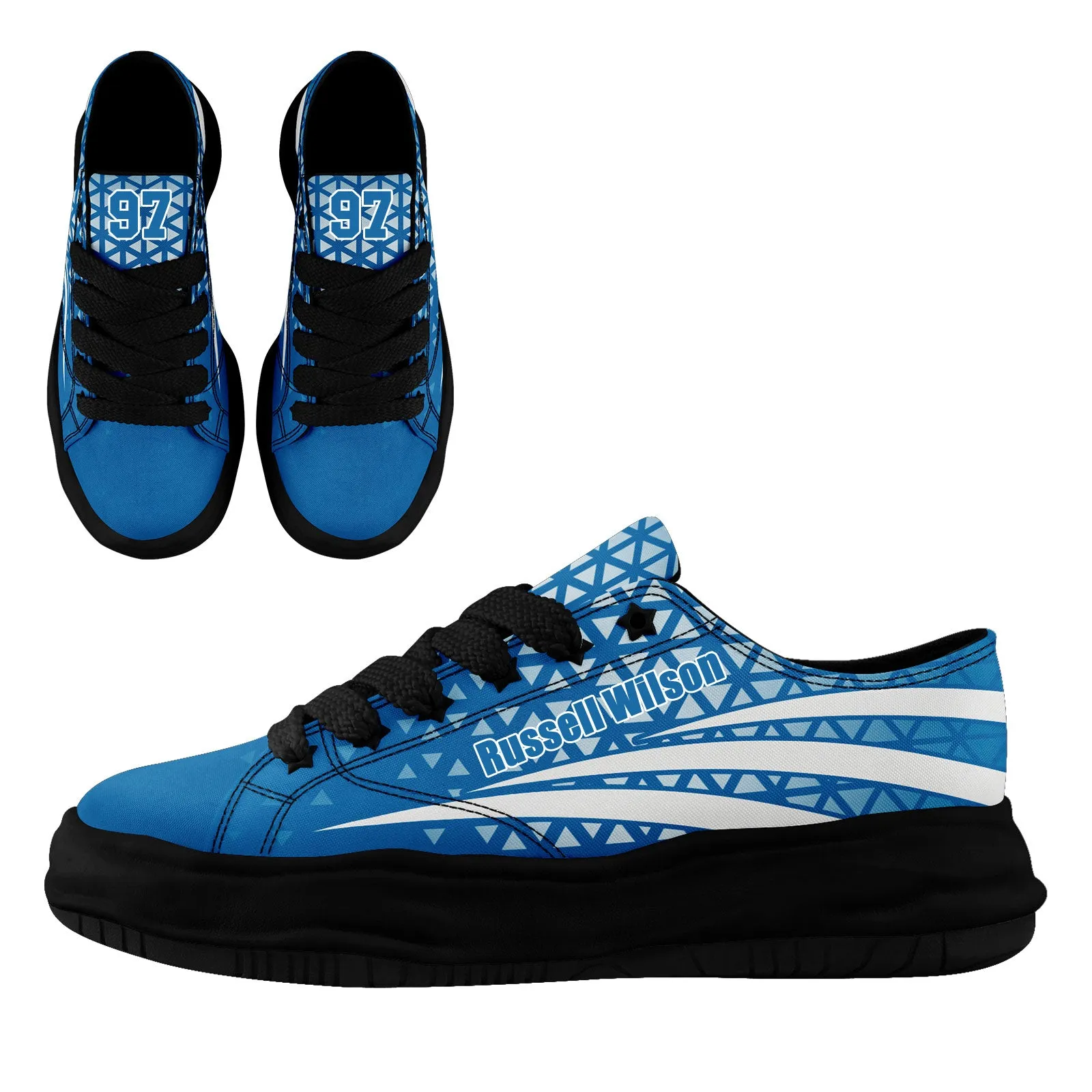 Custom Blue White Michigan Shoes Personalized Sneaker FN038-D023003-11