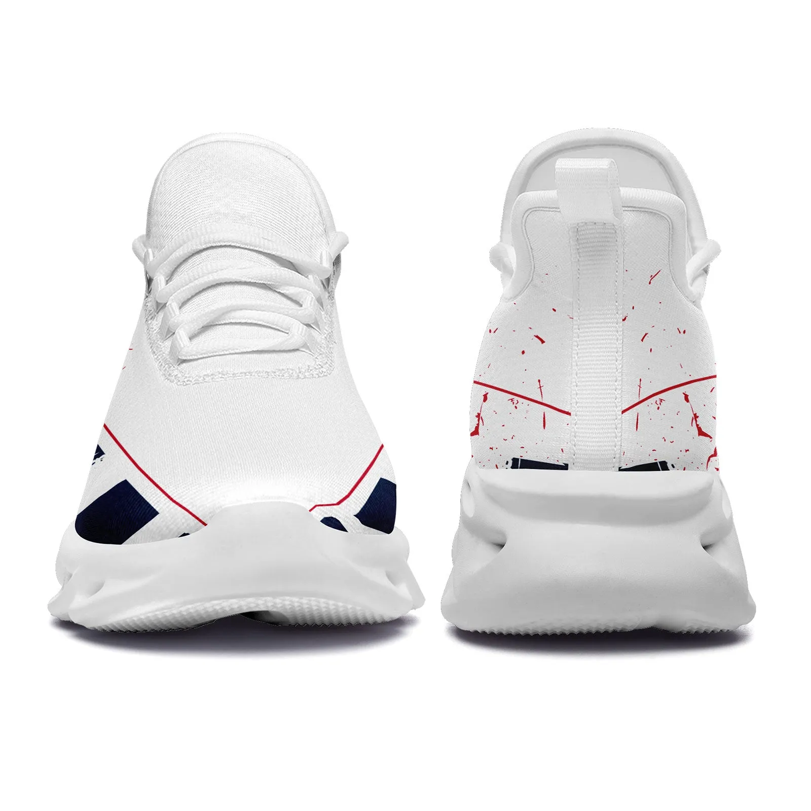 Custom Blue White Red New England MaxSoul Shoes and Hat Combo Offer Personalized Combo ZH-D020264-26