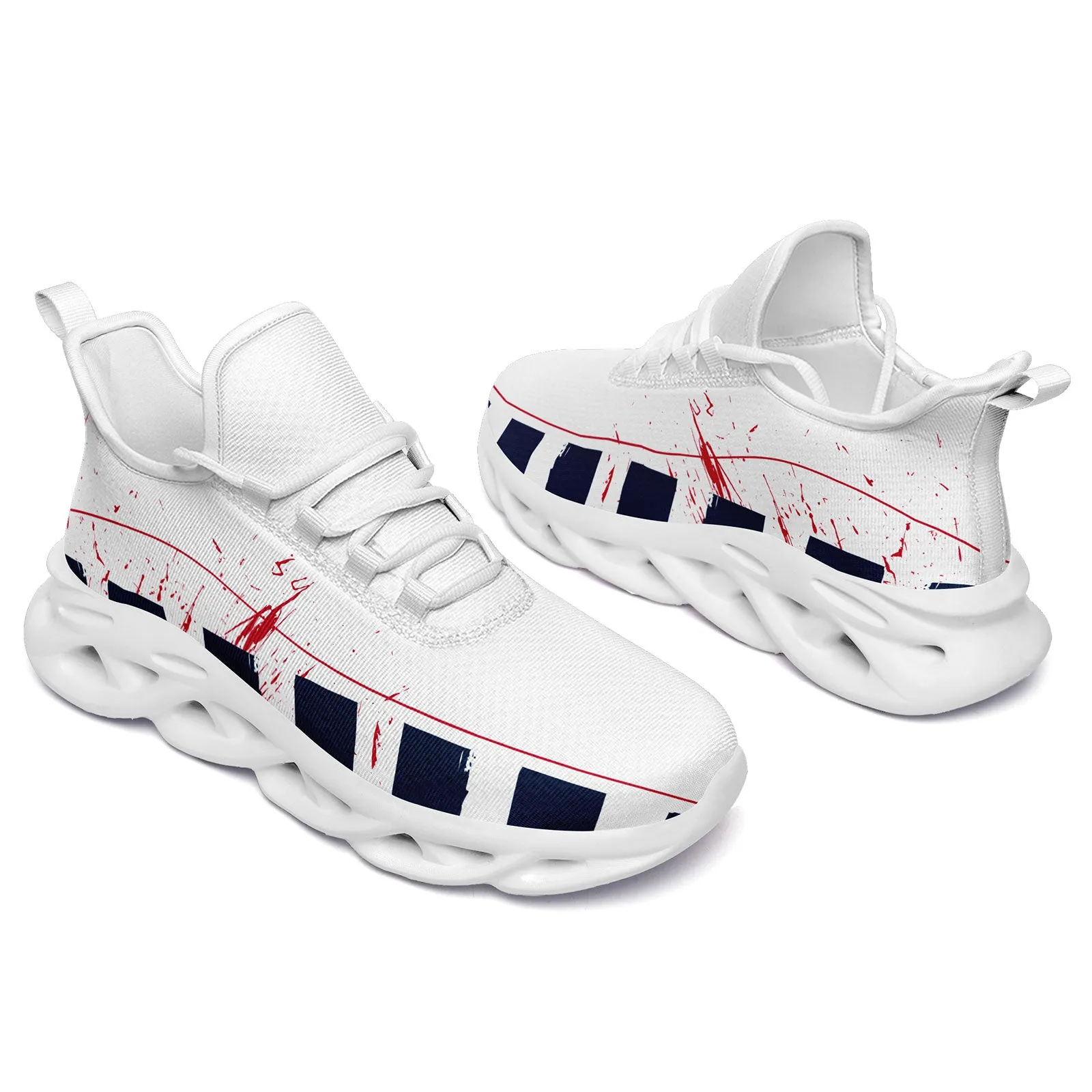 Custom Blue White Red New England Maxsoul Shoes Personalized Sneaker FN003-D020260-26